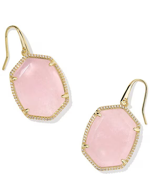 Kendra Scott: Daphne Pave Frame Drop Earrings in Gold