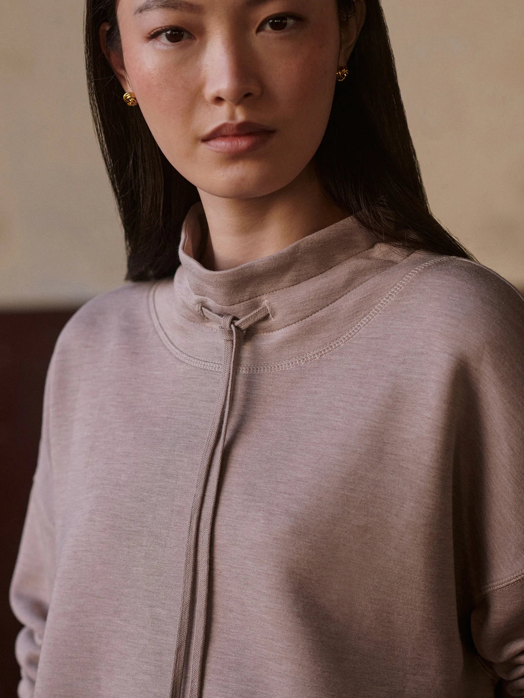 Varley: Oakdale Sweat in Taupe Marl (VAR01897)