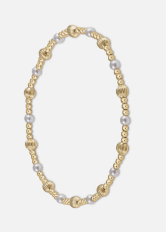 Enewton: Dignity Sincerity Pattern Bead Bracelet - Pearl