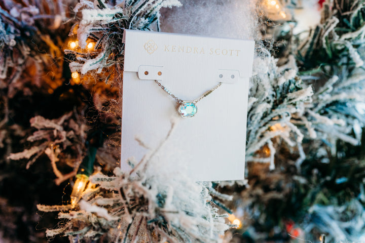 Kendra Scott: Mabel Rhodium Necklace in Dichroic Glass