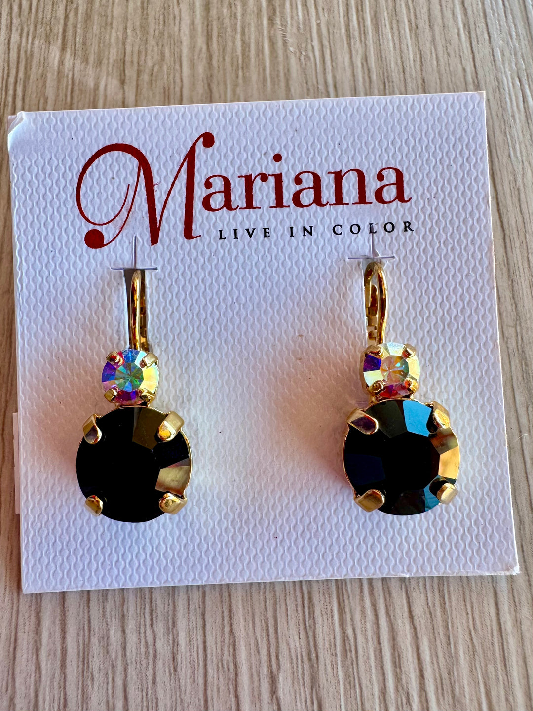 Mariana: Large Black Classic Leverback Earrings in "Obsidian Shores"