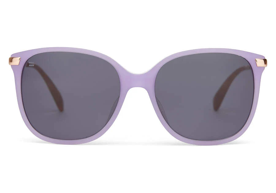NEW TOMS women\'s sandela sunglasses in matte lavender crystal WaterLand Polarized Sunglasses - Ladi Series - BlackWater main image 4