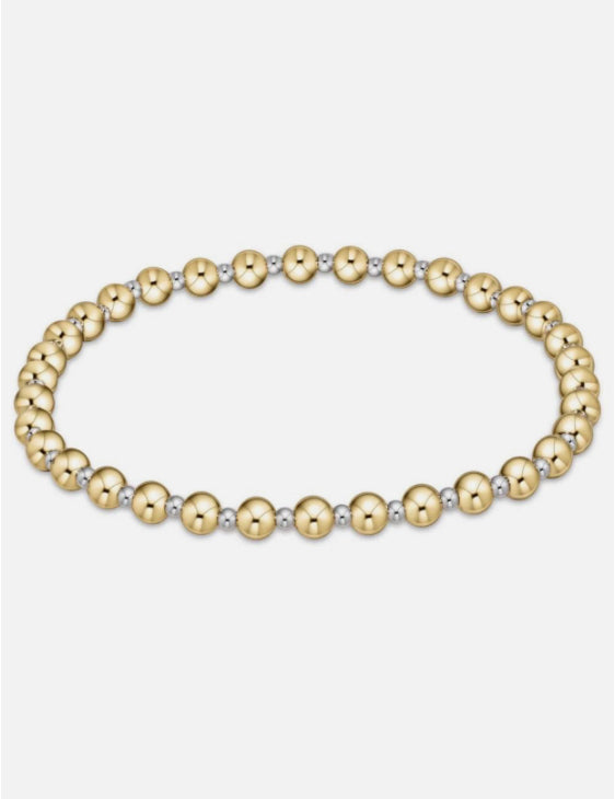 Enewton: Classic Grateful Pattern Bead Bracelet - Mixed Metal