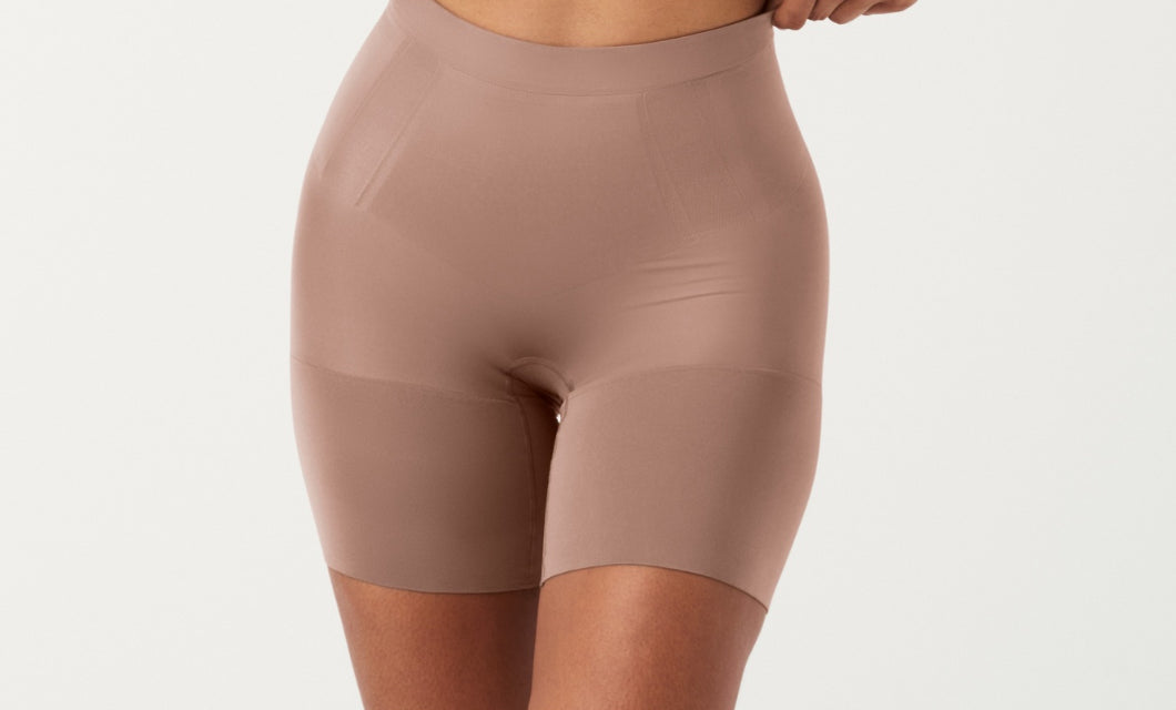 Spanx: Mid Thigh Short in Cafe Au Lait