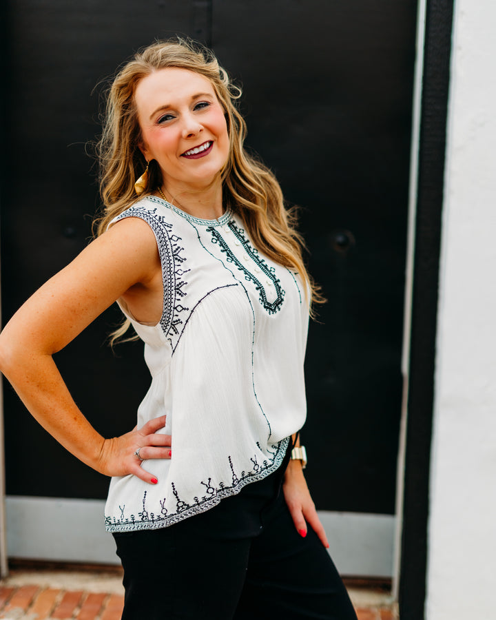 Another Love: Kit Tank in Cream/Black