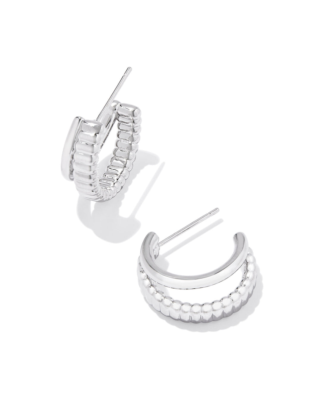Kendra Scott: Layne Huggie Hoop Silver Earrings