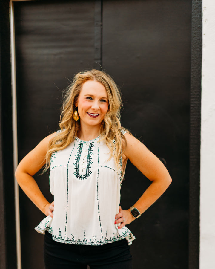 Another Love: Kit Tank in Cream/Black