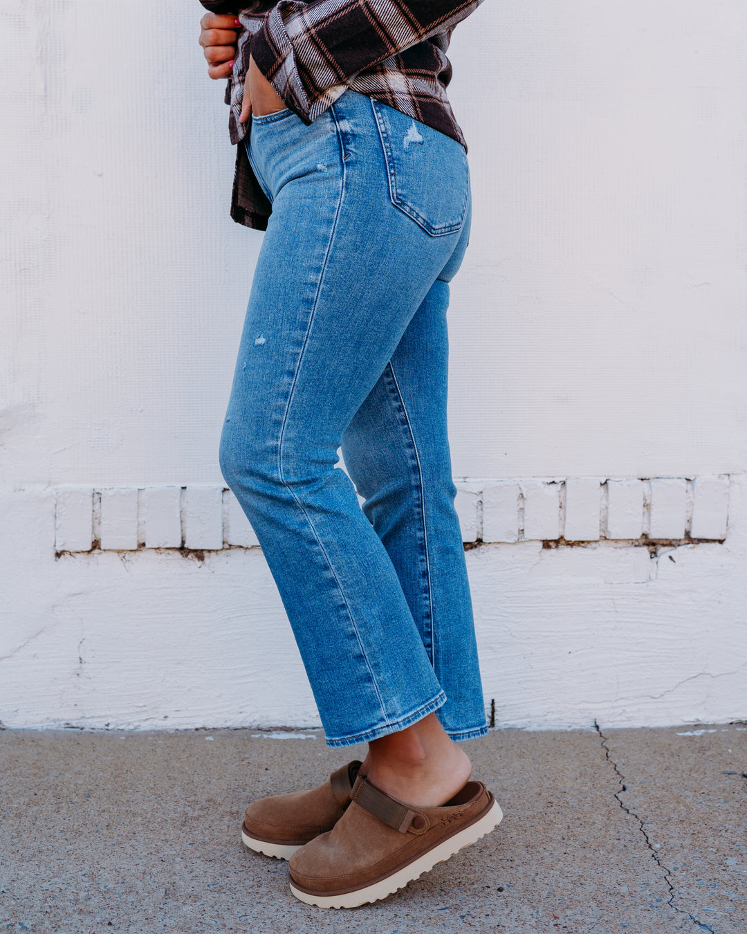Daze: Shy Girl Straight Leg Jeans in PDA