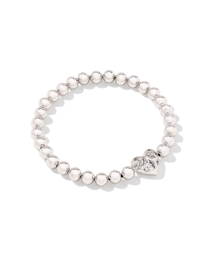Kendra Scott: Holland Heart Stretch Bracelets in White Crystal