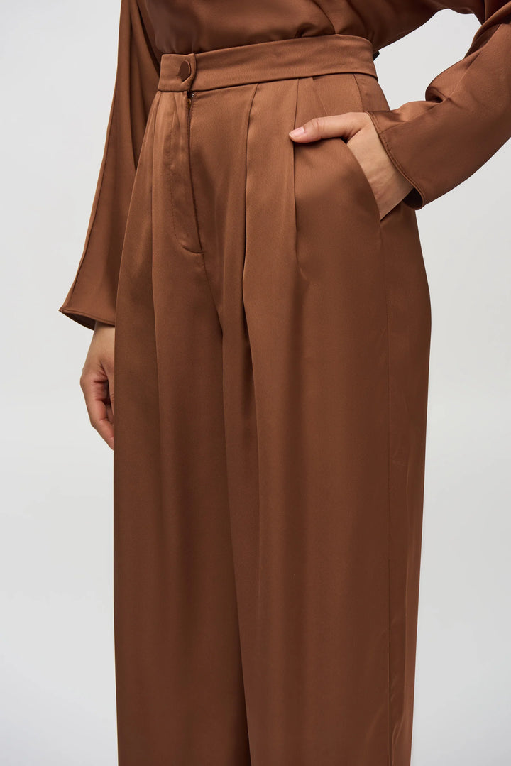 Joseph Ribkoff: Wide Leg Dress Pant Chestnut