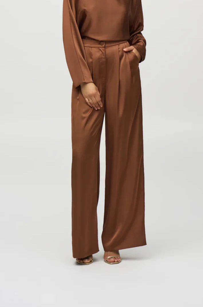 Joseph Ribkoff: Wide Leg Dress Pant Chestnut
