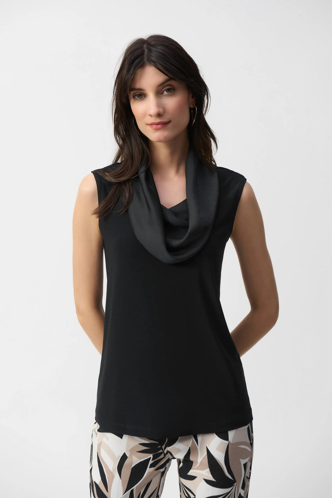 Joseph Ribkoff: Silky Knit and Satin Sleeveless Top