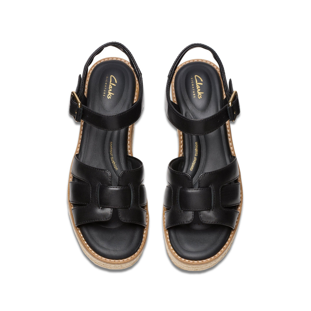 Clarks: Coledale Strap Black Leather Sandals