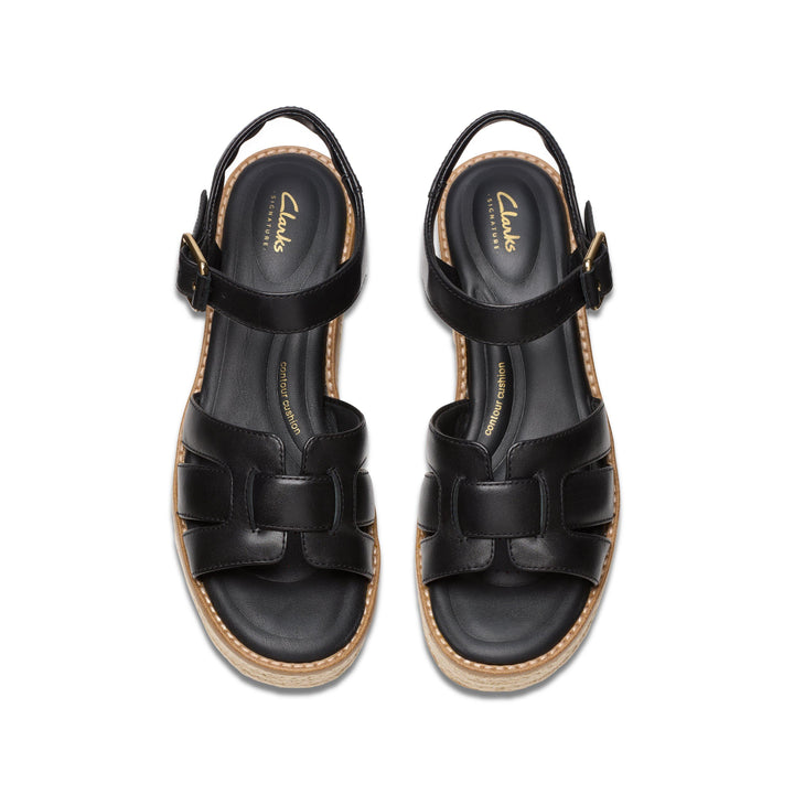 Clarks: Coledale Strap Black Leather Sandals