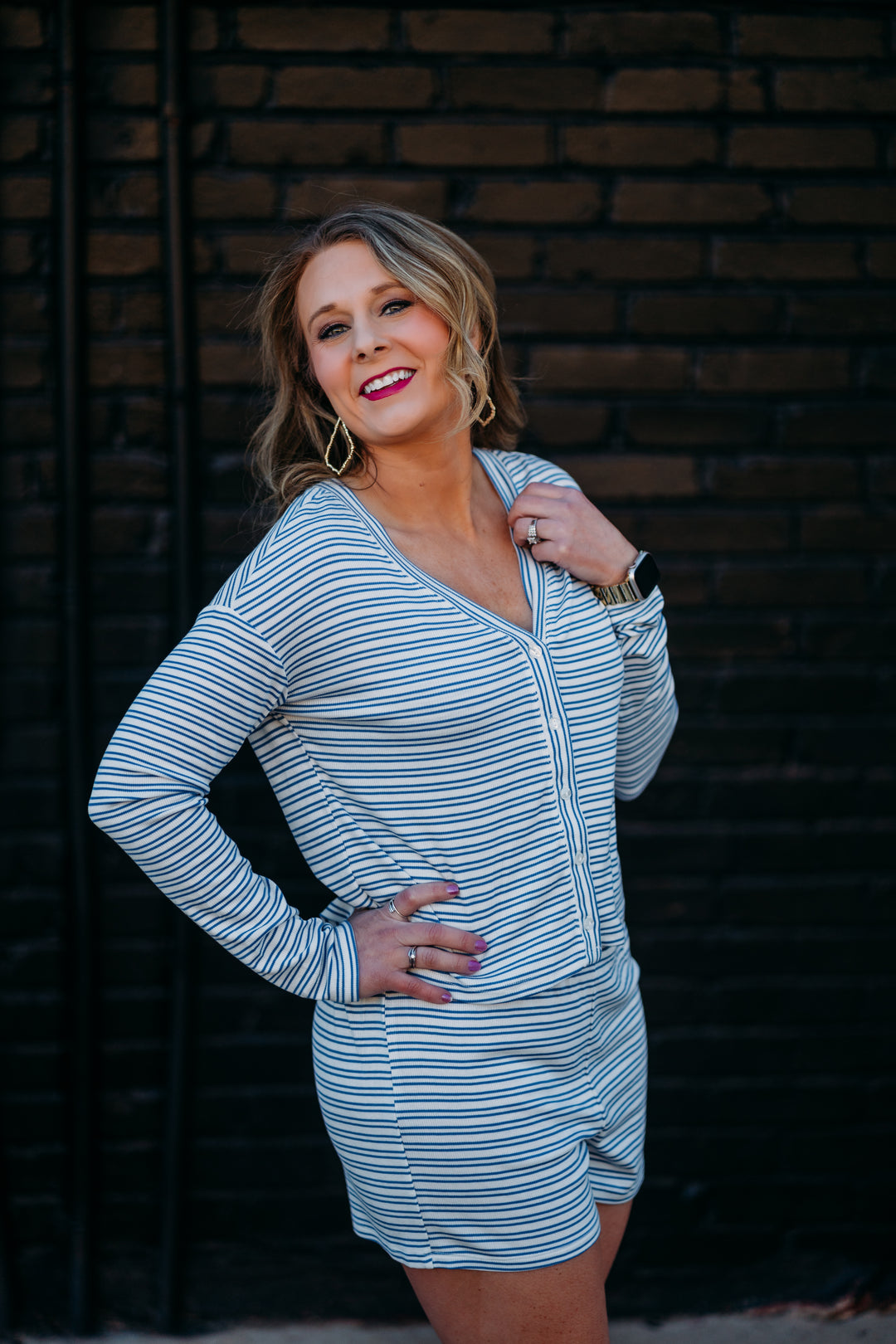 Z Supply: Mara Stripe Pajama Cardigan in Vanilla Ice