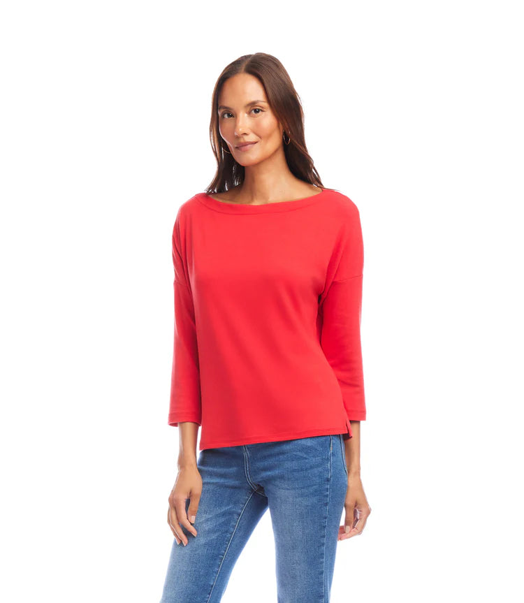 Karen Kane: Boatneck Top in Cherry
