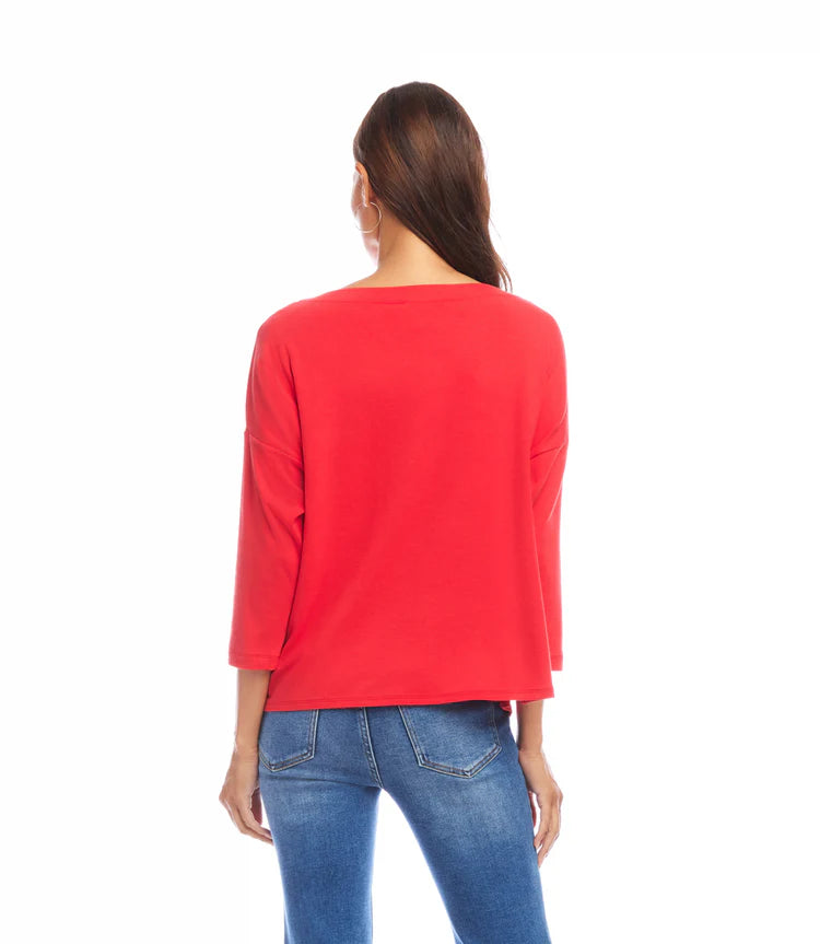 Karen Kane: Boatneck Top in Cherry