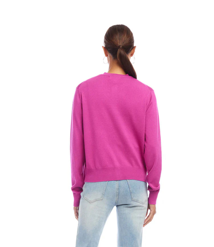 Karen Kane: Long Sleeve Cardigan Sweater in Orchid