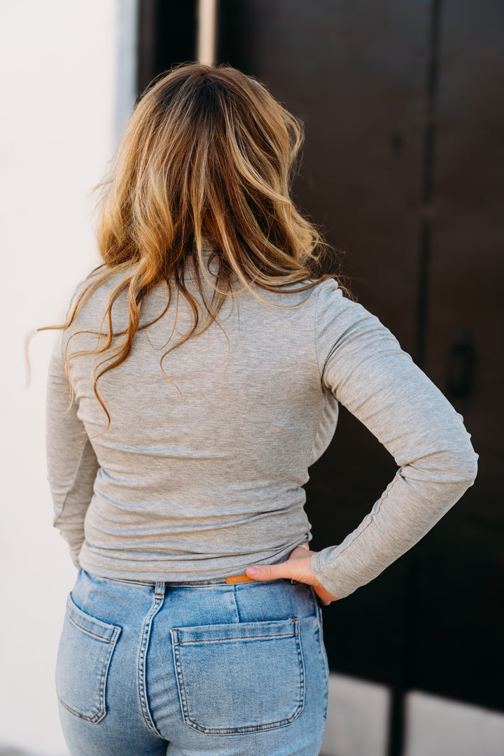 Z Supply: The Lira Top in Classic Heather Grey