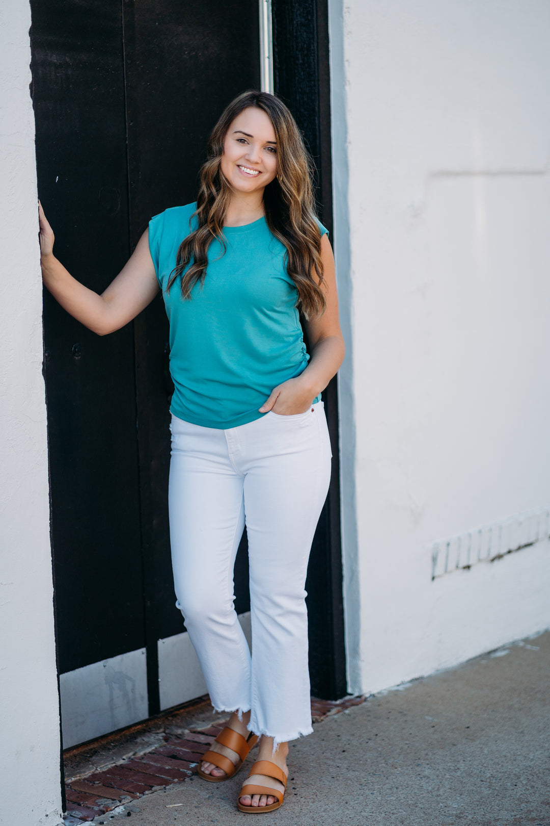 Another Love: Alora Top in Meadow Teal