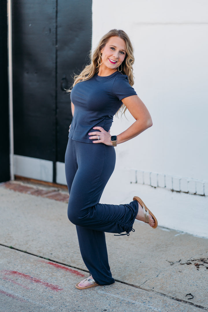 Ugg: W Vyanna Pant Rib Knit in Thundercloud