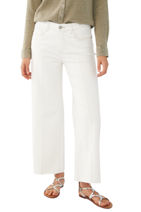 French Dressing Jeans: Olivia Wide Leg Crop Jeans in White 2475511