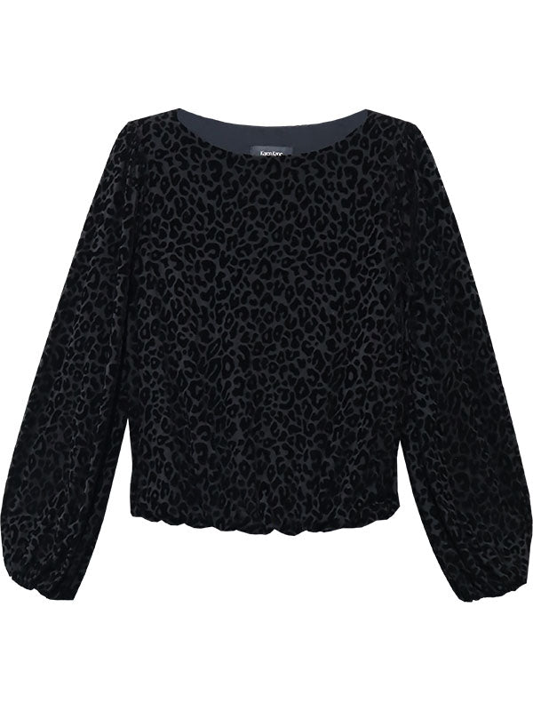 Karen Kane: Crossover Shirred Side Top in Leopard