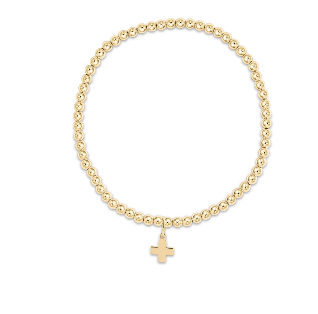 Enewton: Egirl Classic Gold 3mm Bead Bracelet in Signature Gross Gold Charm
