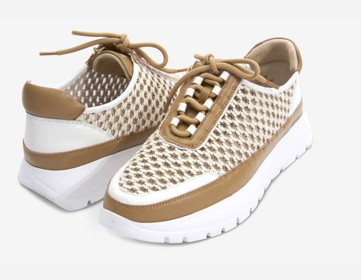 Vaneli: Qubi Tennis Shoe in Beige Itess