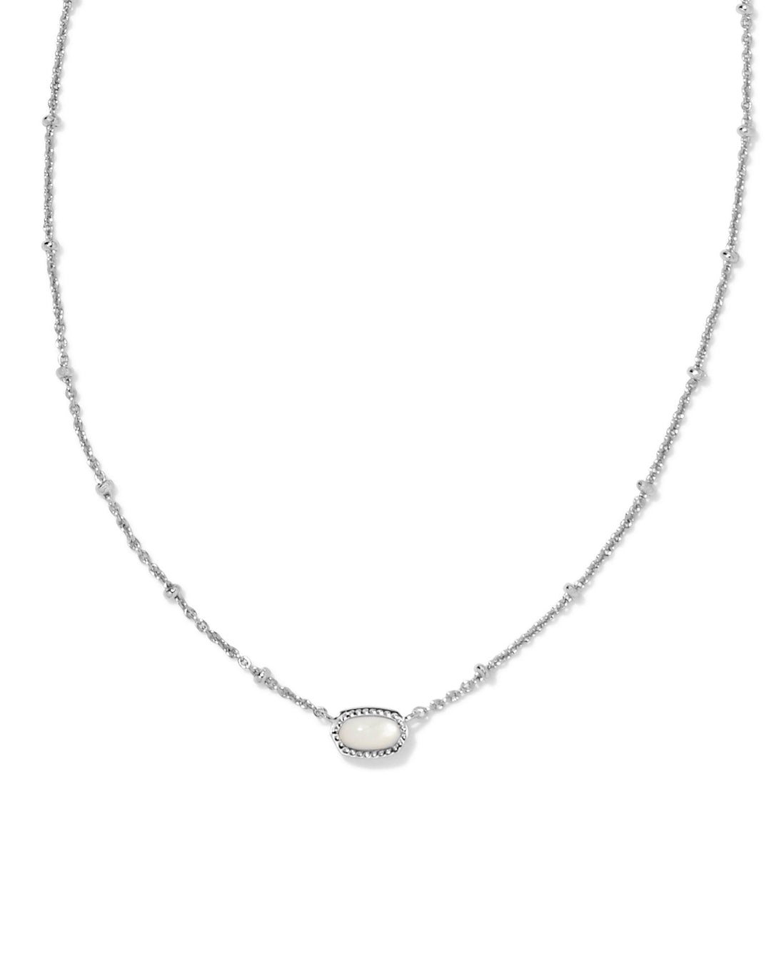 Kendra Scott: Mini Elisa Satellite Short Pendant Necklace in Rhod Ivory Mop