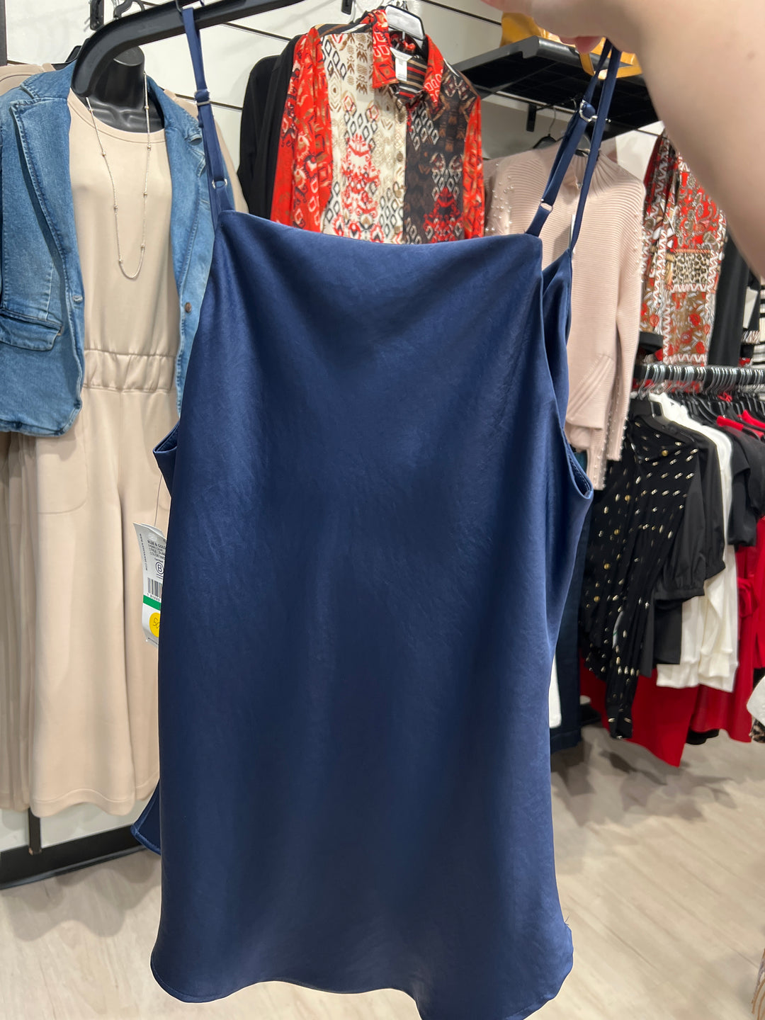 Karen Kane: Indigo Drape Cami - 3L68113 - The Vogue Boutique