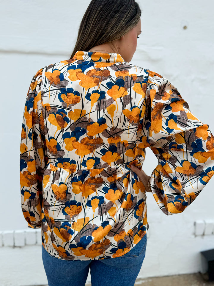 Joy Joy: Autumn Petals Batwing Top 69G7498