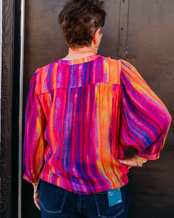 Tribal: Flowy Dolman Sleeve Blouse in Tango Red (5539O-4996)