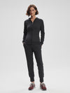 Varley: Marja Zip Through Midlayer in Black Marl (VAR02449)