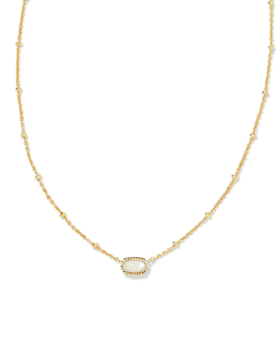 Kendra Scott: Mini Elisa Gold Necklace in Ivory MOP