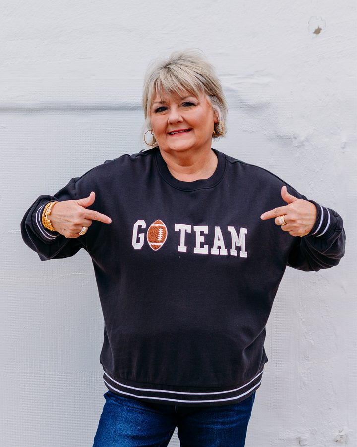 Z Supply: Oversized Go Team Sweatshirt in Black Sand