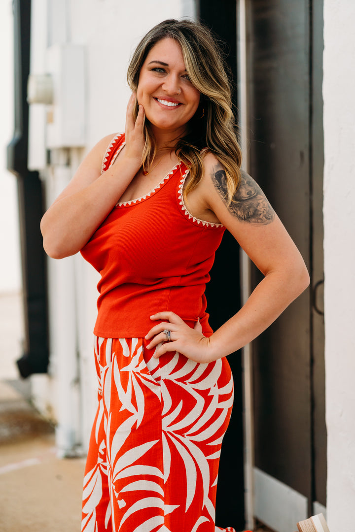 Z Supply: Jaidynn Rib Tank in Cabana Red