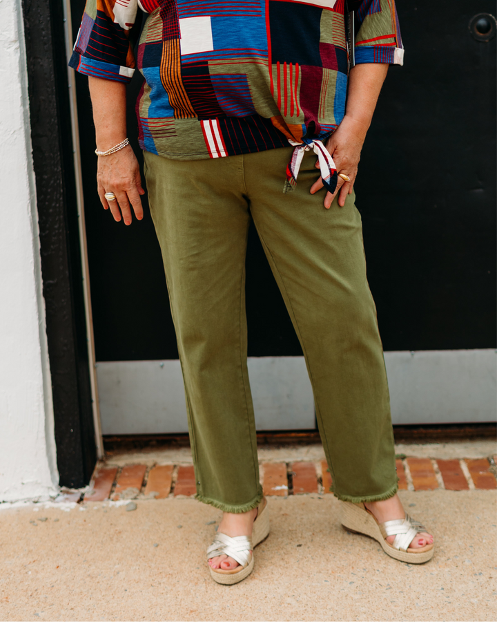 Multiples: Fringe Hem Ankle Pant (M35714PM)