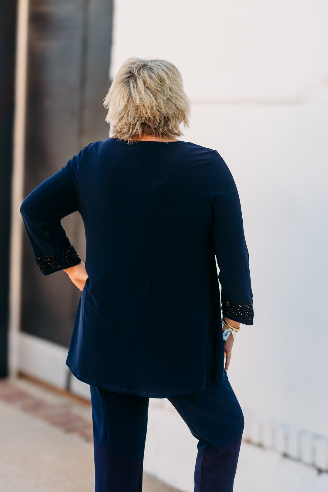 Joseph Ribkoff: Midnight Blue V-Neck Long Sleeve Tunic - 233079