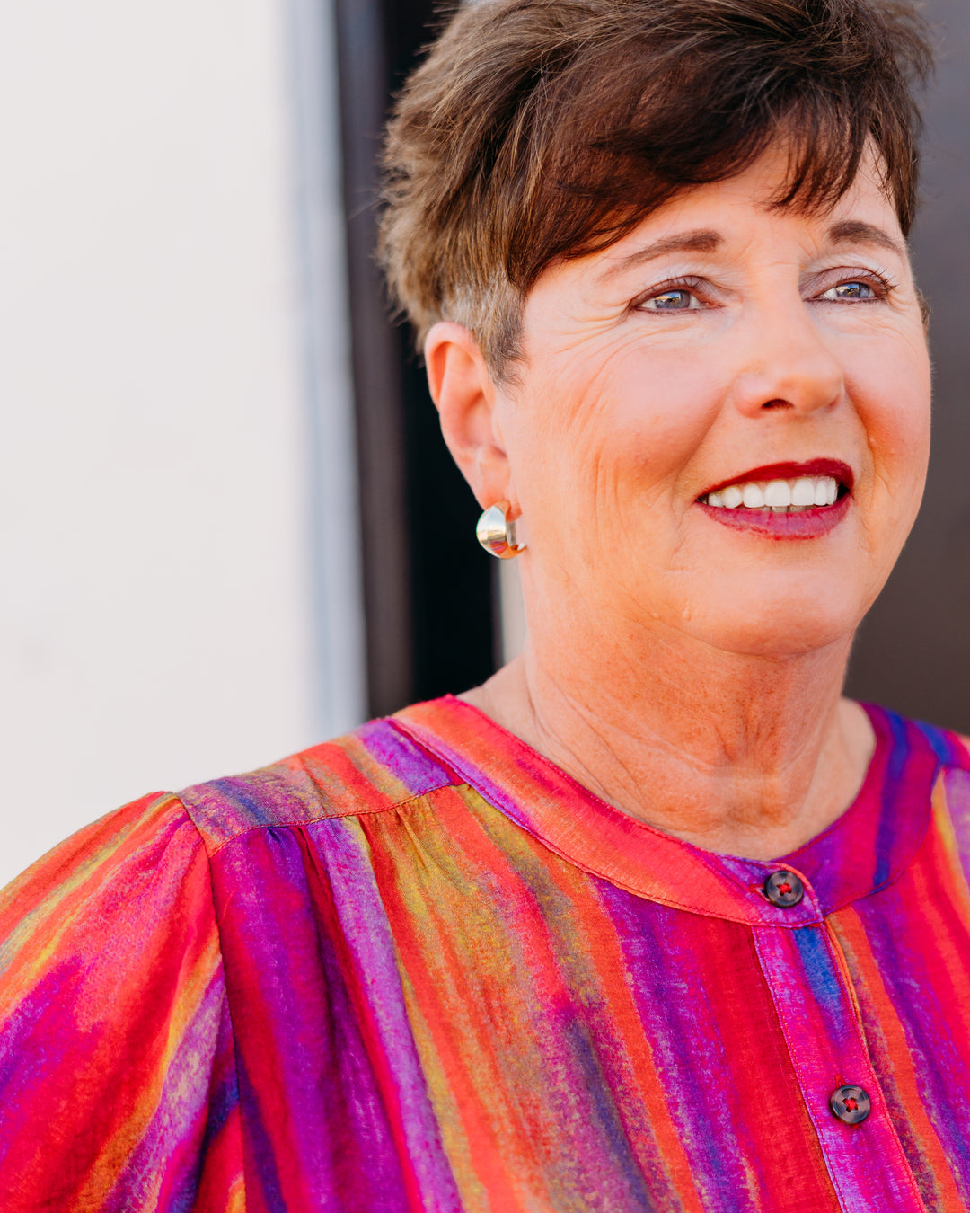 Tribal: Flowy Dolman Sleeve Blouse in Tango Red (5539O-4996)