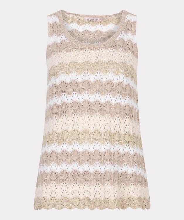 Esqualo: Ajour Knit Top in Stripe 27200