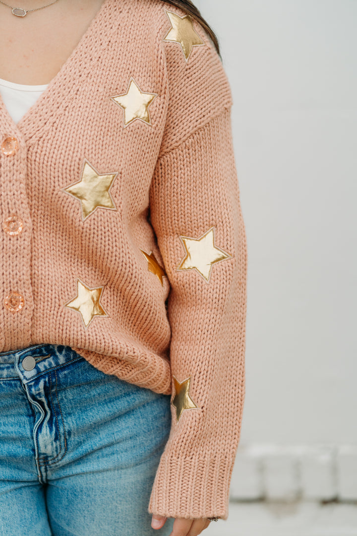 Ivy Jane: Gold Star Cardigan in Blush 930043