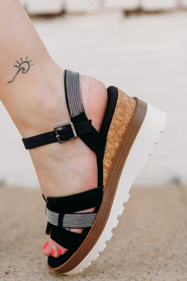 Vaneli: Caitlin Sandal Heel in Black Suede