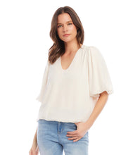 Load image into Gallery viewer, Karen Kane: Puff Sleeve Top in Ivory 2L25424
