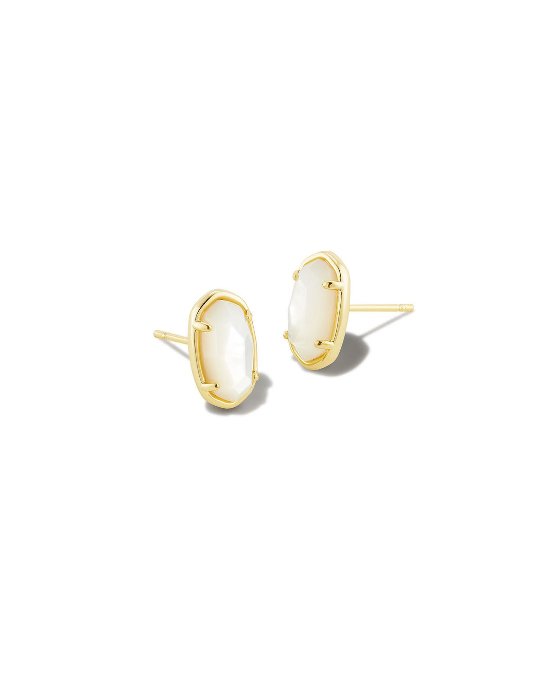 Kendra Scott: Grayson Gold Stud Earrings in Ivory MOP