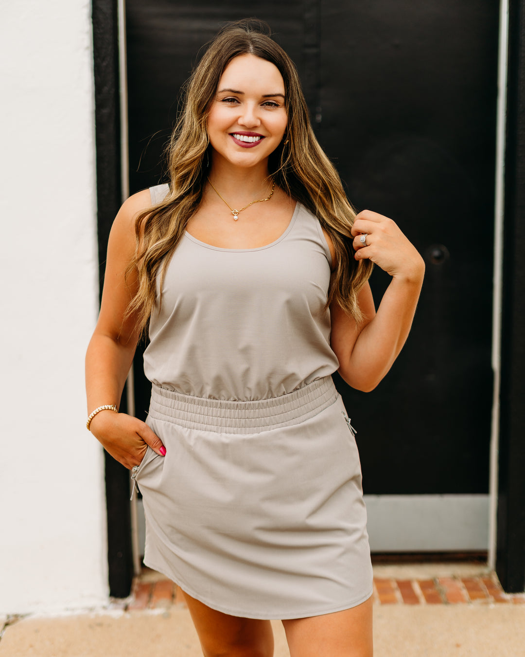 Spanx: On The Move Dress in Stone Grey 51081R