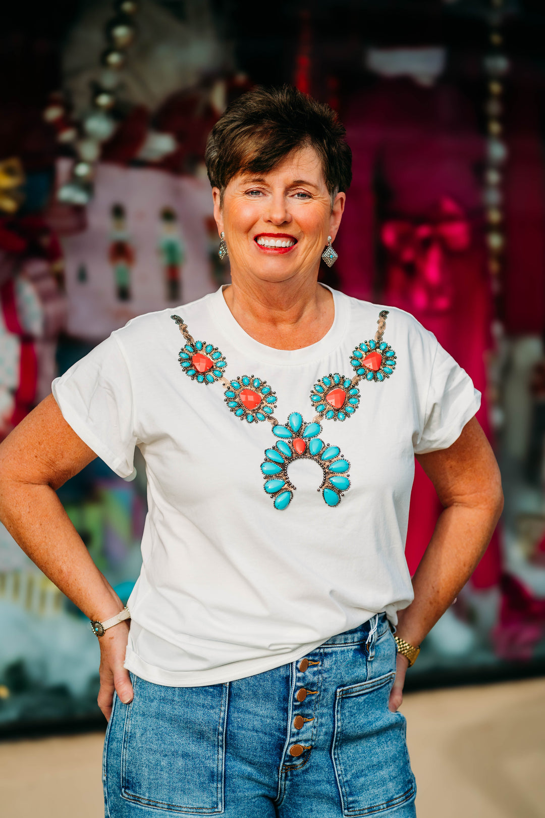 Queen of Sparkles: White Turquoise Necklace Tee