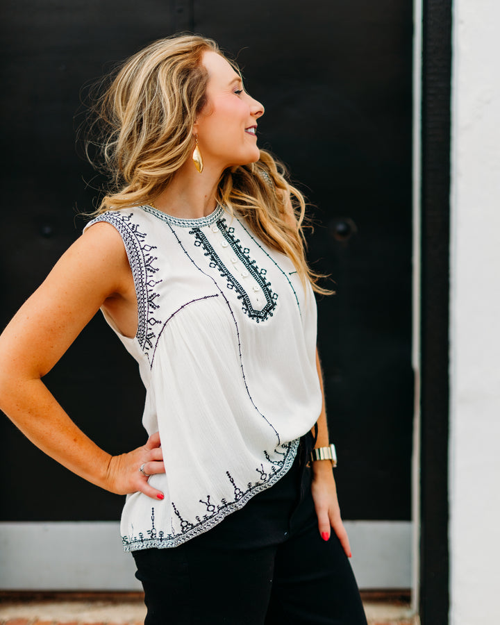 Another Love: Kit Tank in Cream/Black