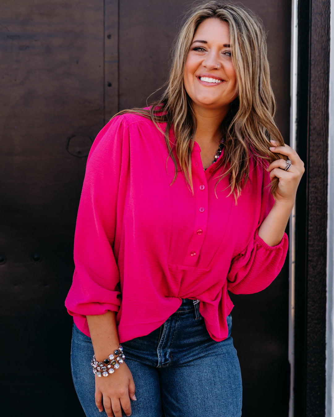 Tribal: Long Sleeve W/ Folded Hem in Cherry Pink (5971O-4835)