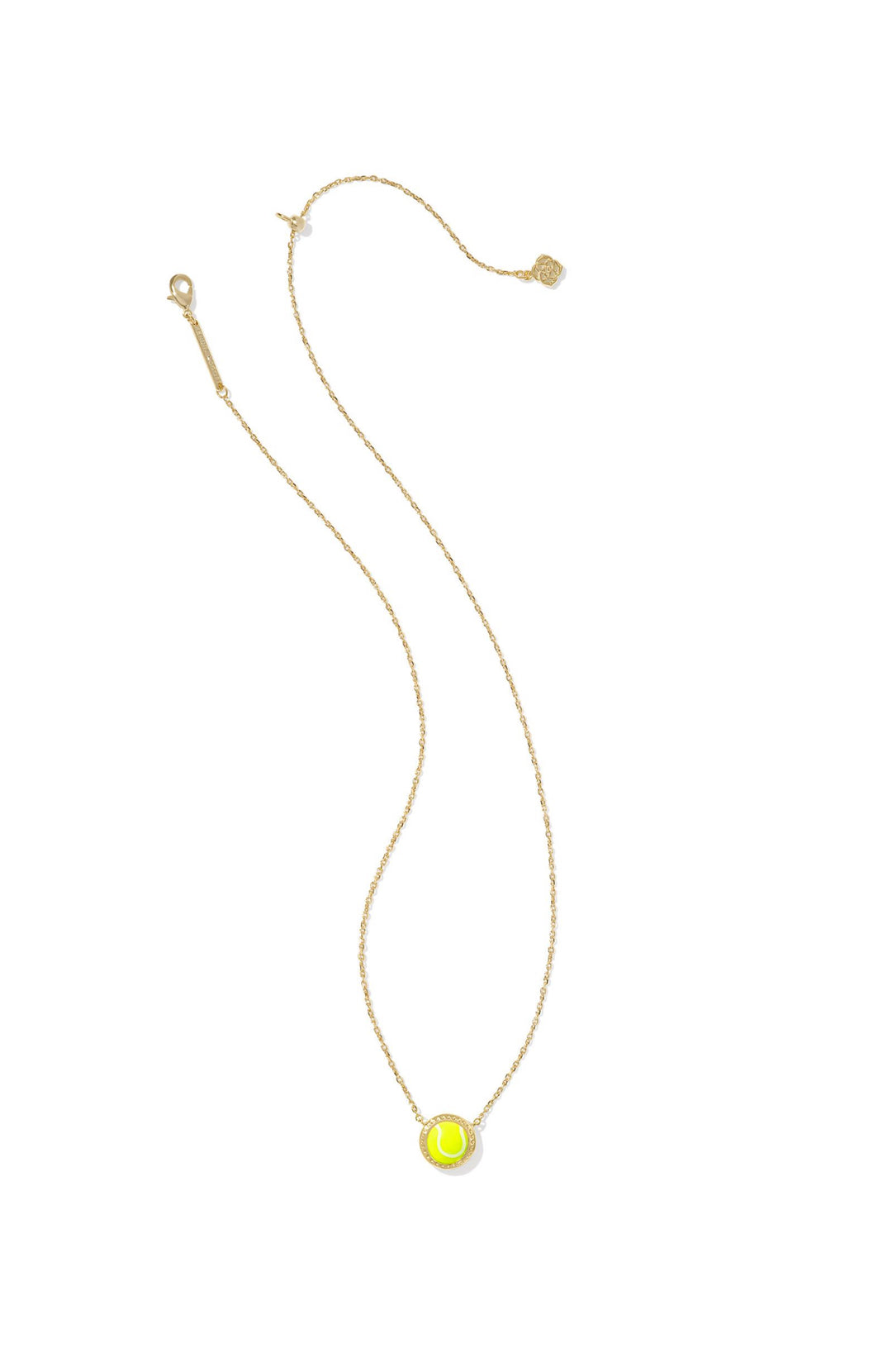 Kendra Scott: Tennis Short Pendant Necklace in Chartreuse Magnesite